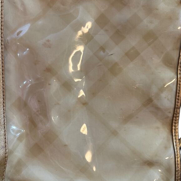 Burberry Lawrence Gold Yellow Supernova Plaid Vinyl Tote - Picture 16 of 16